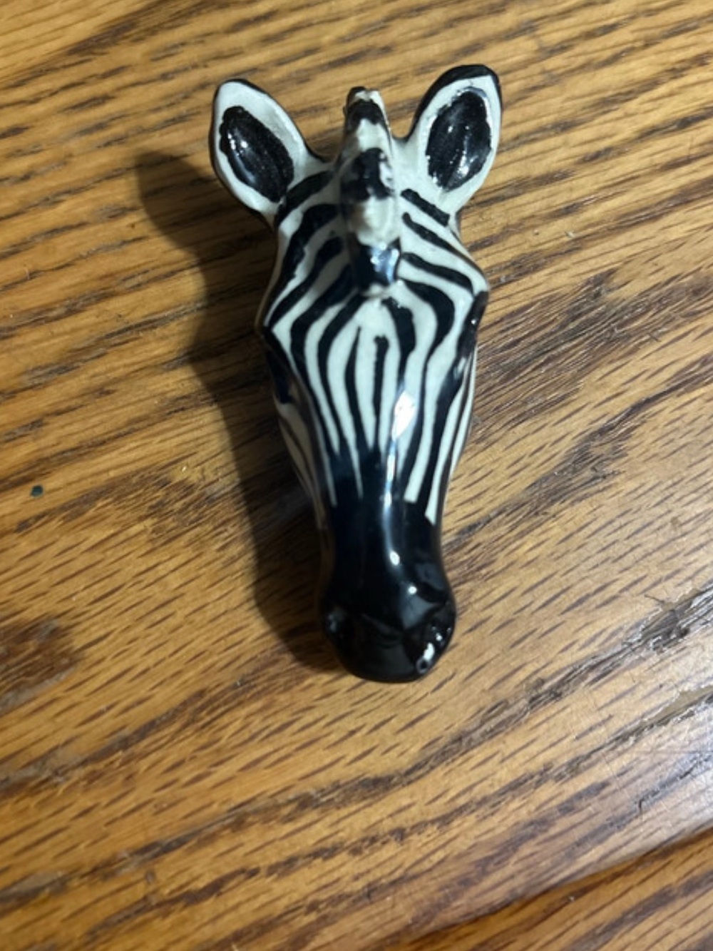 Black & White Ceramic Zebra Head Accent - No Brand